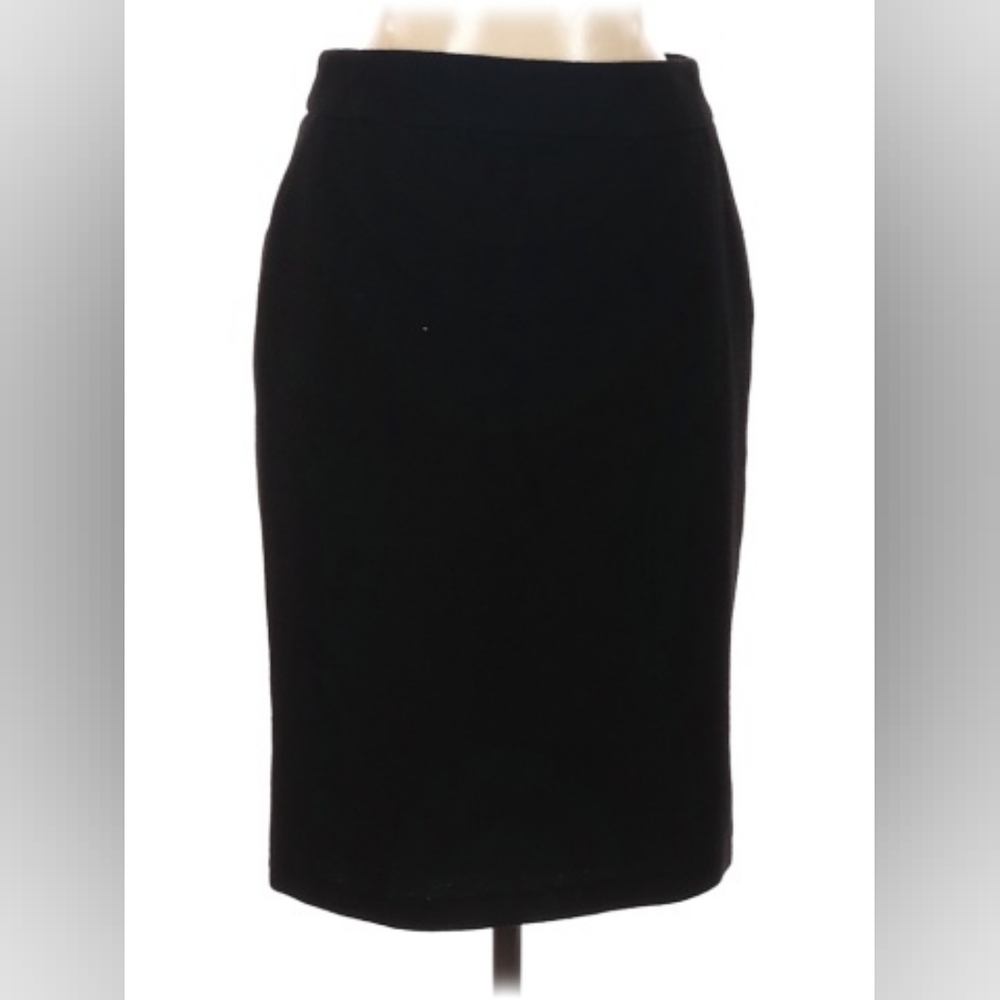 Armani Collezioni Black Wool Pencil Skirt